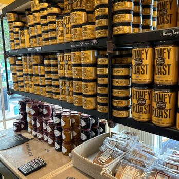 Cape May Peanut Butter Company - a display of honey products - Specialty Food Near Me - Cape May, New Jersey