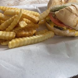 Burger and fries