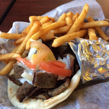 The Rock Restaurant - Gyro special -- gyro, fries, and a drink. - Greek Near Me - Normal, Illinois The Rock Restaurant - Gyro special -- gyro, fries, and a drink. - Greek Near Me - Normal, Illinois