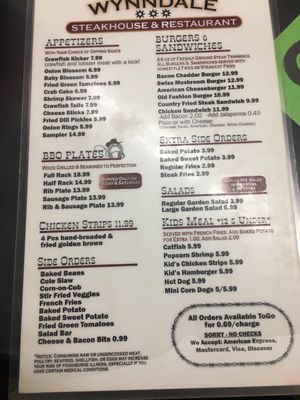 Menu photo 4 Wynndale Steakhouse & Restaurant Terry, MS Menu photo 4 Wynndale Steakhouse & Restaurant Terry, MS