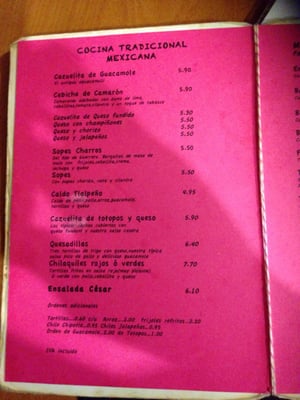 Menu photo 2 Las Cazuelitas Mexicanas Barcelona, B Menu photo 2 Las Cazuelitas Mexicanas Barcelona, B