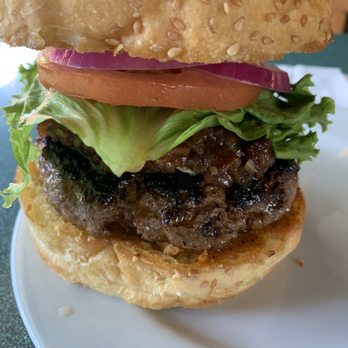 Tommy J's Grill & Catering - The blue cheese and bacon jam burger, go hungry plan a nap afterwards. - Burgers Near Me - Davis, California