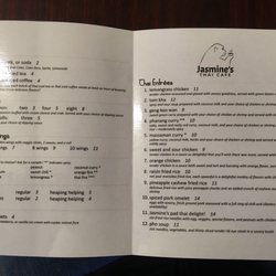 Jasmine's Thai Cafe - Menu