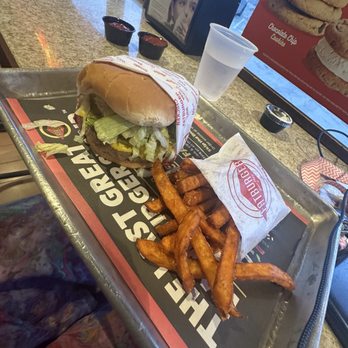 Fatburger - Impossible burger with Sweet Potato Fries - Fast Food Near Me - Redondo Beach, California