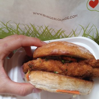 Burger Lounge - Crispy Chicken Sandwich with jalapeño sauce on the side (not shown) (take out) ($8.95) - Pretty good w/sauce, but won't be getting it often - Burgers Near Me - Irvine, California Burger Lounge - Crispy Chicken Sandwich with jalapeño sauce on the side (not shown) (take out) ($8.95) - Pretty good w/sauce, but won't be getting it often - Burgers Near Me - Irvine, California
