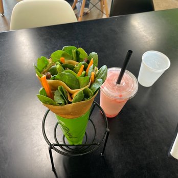 J-Petal & Poke' - Waco - E. Egg Crepe Crepe with Beef & Thai Ice Tea with Lychee - Poke Near Me - Waco, Texas J-Petal & Poke' - Waco - E. Egg Crepe Crepe with Beef & Thai Ice Tea with Lychee - Poke Near Me - Waco, Texas