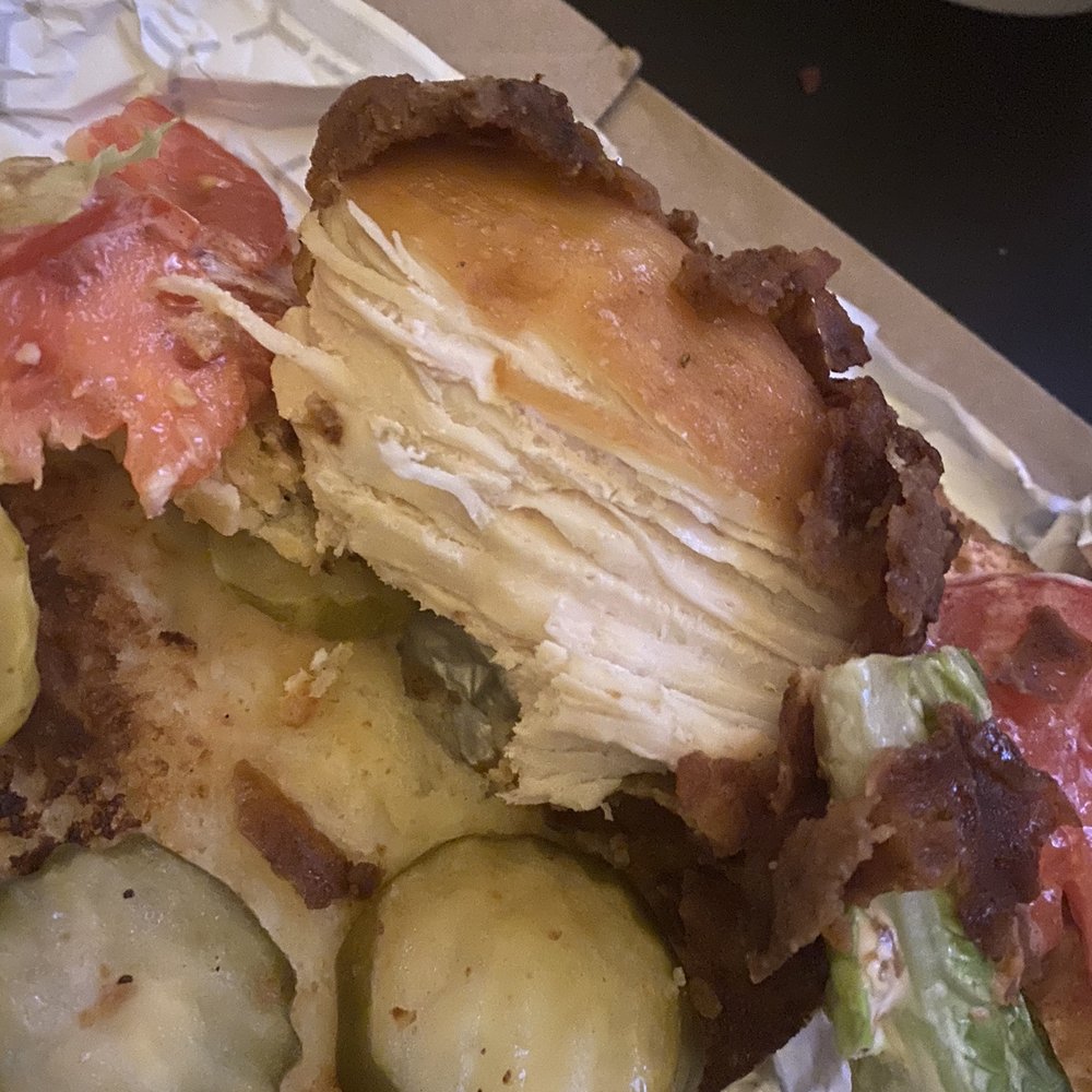 Chicken or the Egg - The bottom of my chicken sandwich. Appears to have been recooked - Chicken Shop Near Me - Baltimore, Maryland Chicken or the Egg - The bottom of my chicken sandwich. Appears to have been recooked - Chicken Shop Near Me - Baltimore, Maryland