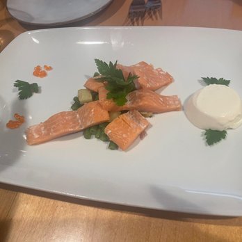 SKADI - Cherry wood smoked trout with horseradish creme fraiche - Modern European Near Me - Mammoth Lakes, California SKADI - Cherry wood smoked trout with horseradish creme fraiche - Modern European Near Me - Mammoth Lakes, California