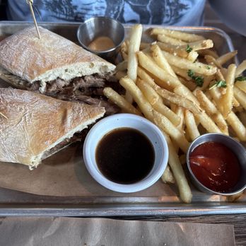 Fork and Barrel - French Dip au jus with Truffle Fries - Desserts Near Me - Winter Springs, Florida