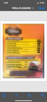 Menu photo 2 El Rey del Pollo Albuquerque, NM