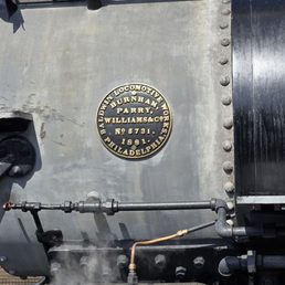 This logo is on the side of the locomotive. This logo is on the side of the locomotive.