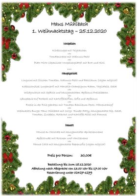 Menu photo 2 Restaurant Haus Mühlbach Nideggen, NW Menu photo 2 Restaurant Haus Mühlbach Nideggen, NW