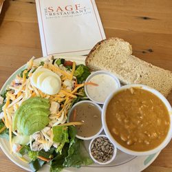 The Sage - The Trauma Salad (1/2 portion) and white bean chili -- delish!