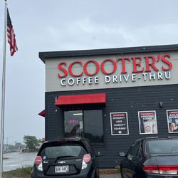 Scooter's Coffee - Outside shot of Scooter's! Pouring rain on the 4th of July!