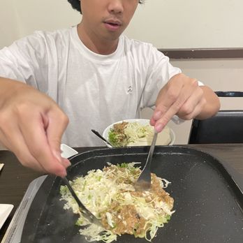 Happa Restaurant - Brother cooking the monjayaki - Izakaya Near Me - Gardena, California Happa Restaurant - Brother cooking the monjayaki - Izakaya Near Me - Gardena, California