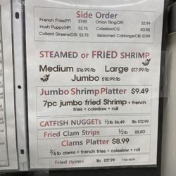 Seafood Shanty - Menu (Jan 2024)