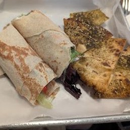 The Armenian wrap with zaatar pita chips. The Armenian wrap with zaatar pita chips.