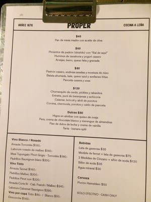 Menu photo 8 Proper Buenos Aires, C