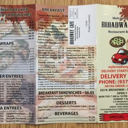 Broadway Cafe - Menu