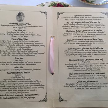 Lisa's Tea Treasures - Menu 9/14/2018 - Tea Rooms Near Me - Los Altos, California