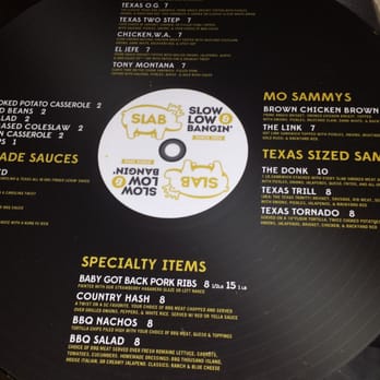Stack City BBQ & Beer - Cool menu on real vinyl - Barbeque Near Me - Austin, Texas