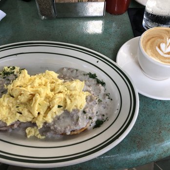 Java & Jam - Biscuit with scrambled egg and cappuccino - Breakfast & Brunch Near Me - Fort Lauderdale, Florida