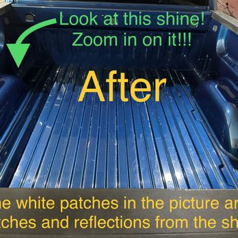 Dave's Mobile Auto Detailing - Mirror shine in truck bed (The scratches were already there.) - Auto Detailing Near Me Dave's Mobile Auto Detailing - Mirror shine in truck bed (The scratches were already there.) - Auto Detailing Near Me
