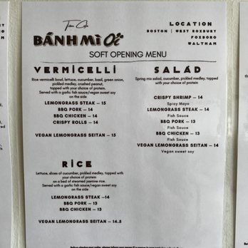 Bánh Mì Oi - Waltham - Mains menu - Vietnamese Near Me - Waltham, Massachusetts Bánh Mì Oi - Waltham - Mains menu - Vietnamese Near Me - Waltham, Massachusetts