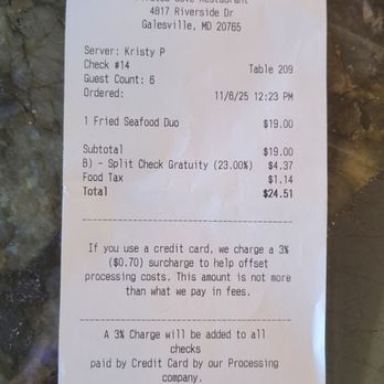 Pirates Cove - Tab - Seafood Near Me - Galesville, Maryland