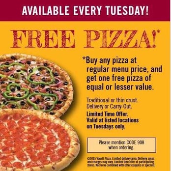 Vocelli Pizza - 2-fer Tuesday! - Pizza Near Me - Pasadena, Maryland