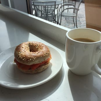 Tria Cafe and Bakery - Salmon and cream cheese bagel. - Mediterranean Near Me - Oakville, Ontario Tria Cafe and Bakery - Salmon and cream cheese bagel. - Mediterranean Near Me - Oakville, Ontario