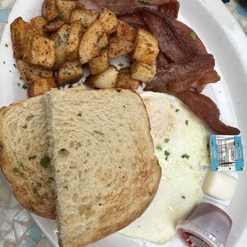 From Scratch Restaurant - Egg Breakfast - Two Eggs any style, side, bread and breakfast protien - Breakfast & Brunch Near Me - Carmel, California