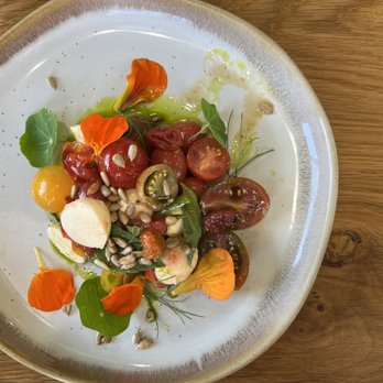 Heritage - cherry tomato salad = $8 - Modern European Near Me - Long Beach, California Heritage - cherry tomato salad = $8 - Modern European Near Me - Long Beach, California