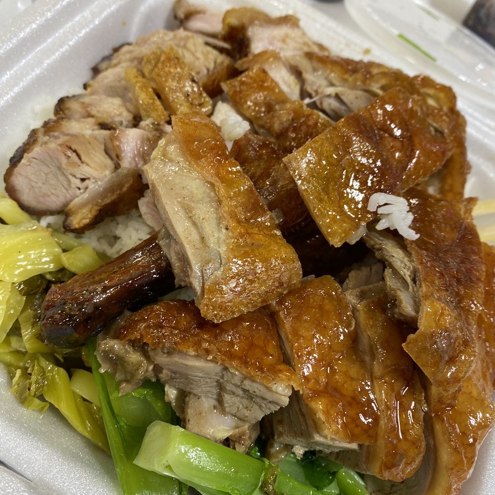 The Roast Duck and Roast Pork Belly combo meal! $13!  Delicious!