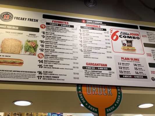 Menu photo 2 Jimmy John's Scottsdale, AZ