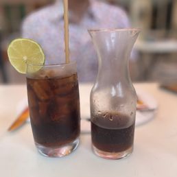 Diet Coke and carafe Diet Coke and carafe