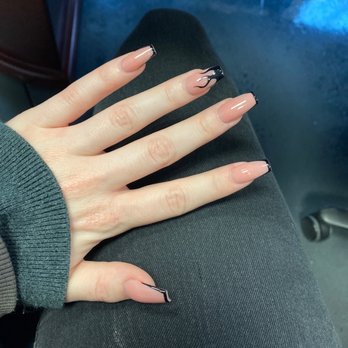 Swan Nails - Pink Acrylics with slight desing - Nail Salons Near Me - Las Vegas, Nevada Swan Nails - Pink Acrylics with slight desing - Nail Salons Near Me - Las Vegas, Nevada
