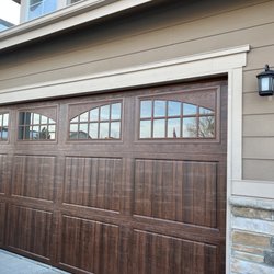 Access Garage Doors - Amarr Clasica 3000 in walnut finish.