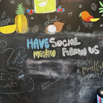 Rush Bowls - Inside fun chalk board - Juice Bars & Smoothies Near Me - Visalia, California
