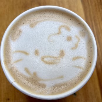Moore Coffee Shop - Horchata latte with oat milk. Hello Kitty latte art! - Coffee & Tea Near Me - Seattle, Washington