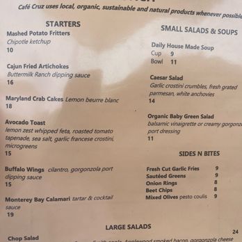 Cafe Cruz - Mar 26 - LUNCH MENU - Seafood Near Me - Soquel, California
