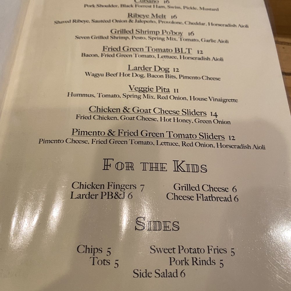 The Hammond's Ferry Larder - Menu - Sandwiches Near Me - North Augusta, South Carolina