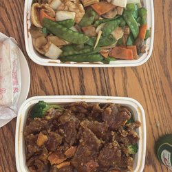 Windber Wok - chicken with snow peas & orange beef