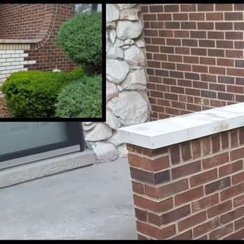 All-City brick Staining - Color matching brick infill by staining the white brick to blend with the multi color original blend. - Painters Near Me - Chicago, Illinois