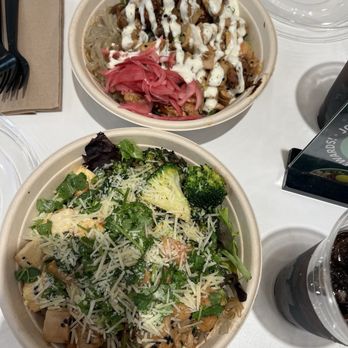 Boltiful Fresh Kitchen - We both got teriyaki chicken with greens & noodles! - New American Near Me - San Jose, California