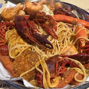 Fiery Crab Seafood Restaurant and Bar - Crawfish Special (Live Crawfish) plus noodles - Seafood Near Me - Brea, California Fiery Crab Seafood Restaurant and Bar - Crawfish Special (Live Crawfish) plus noodles - Seafood Near Me - Brea, California