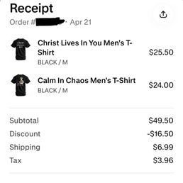 Confirmation of order