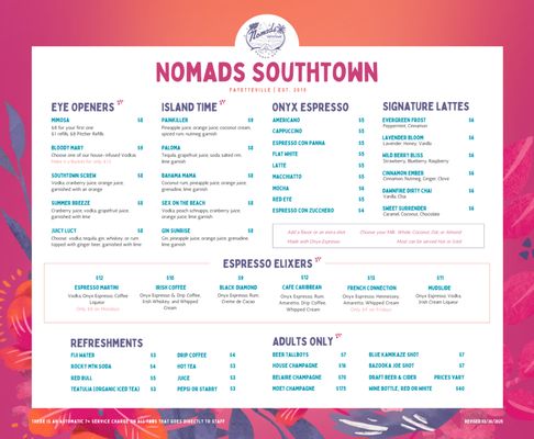 Menu photo 2 Nomads Fayetteville, AR Menu photo 2 Nomads Fayetteville, AR