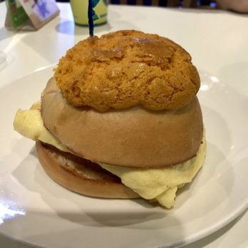 Marathon Cafe - pineapple bun with luncheon meat and egg - Bakeries Near Me - Richmond Hill, Ontario