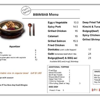 BOM Bibimbap - Bibimbap Menu - Korean Near Me - Toronto, Ontario BOM Bibimbap - Bibimbap Menu - Korean Near Me - Toronto, Ontario